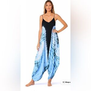 Shoreline Black and Blue Tie-Dye Jumpsuit